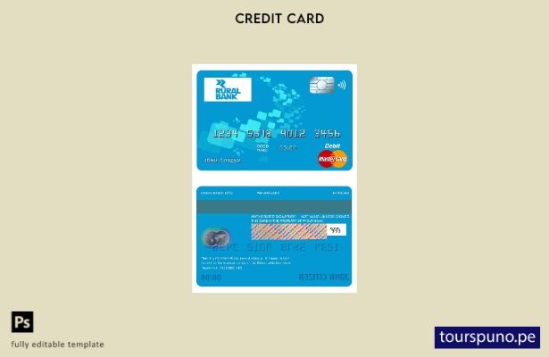 lista para imprimir plantilla de mastercard del banco rural de Australia